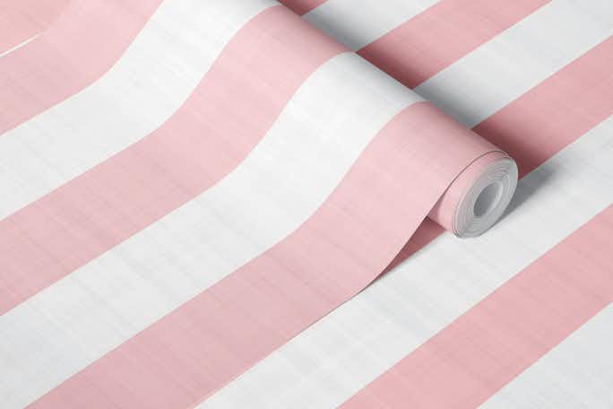 Pastel Pink French Linen Vertical Stripeswallpaper roll