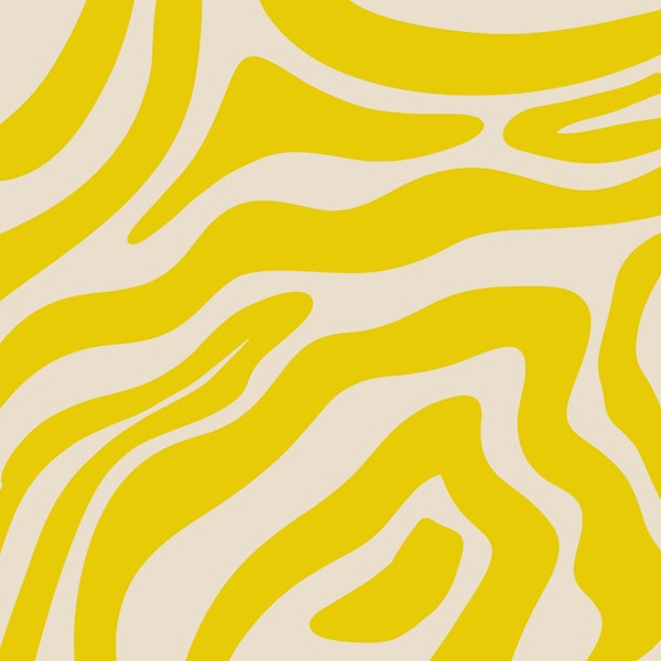 Abstract lines and shapes - yellow and cream