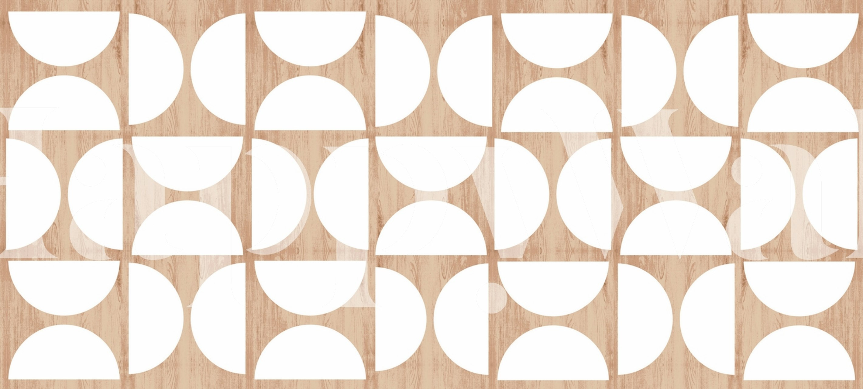 Beige White Bauhaus tapet i et rum