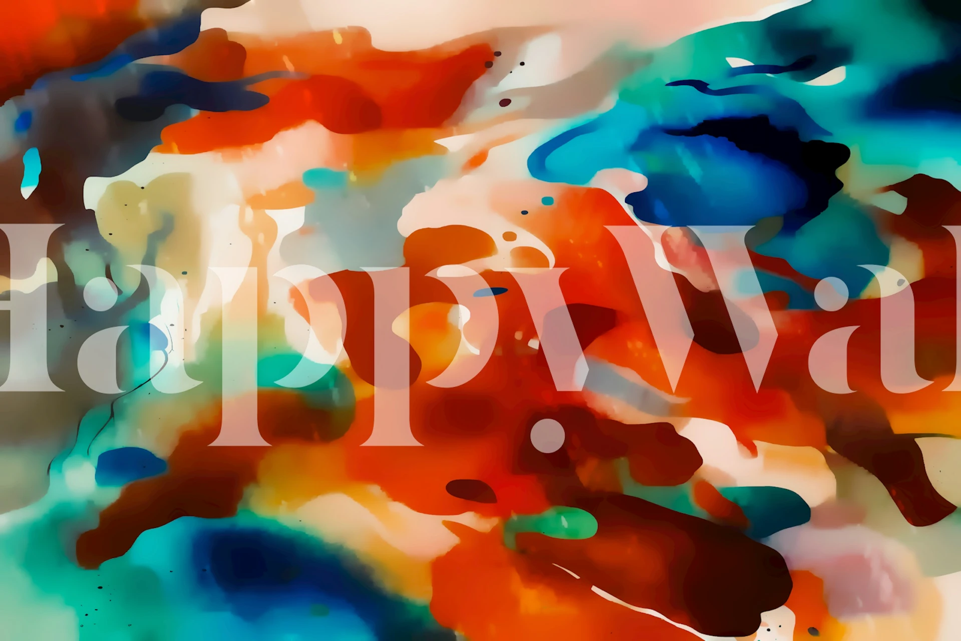Abstract wallpaper with orange, blue, and earthy colors in fluid design