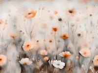 Soft Peach Wildflower Meadow papel de parede