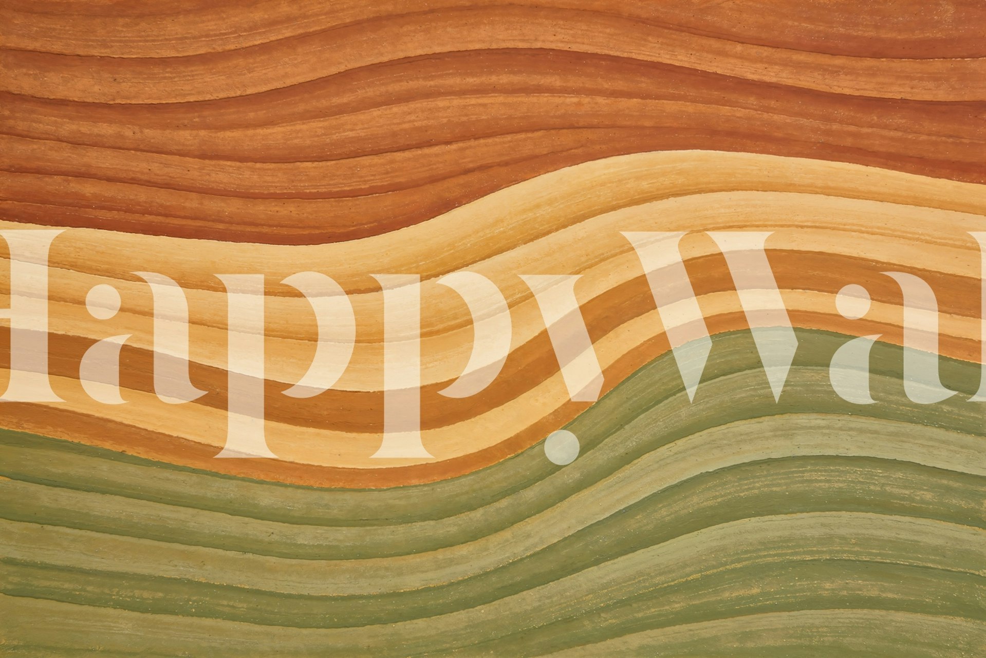 Wavy Flow wallpaper in a decorated room