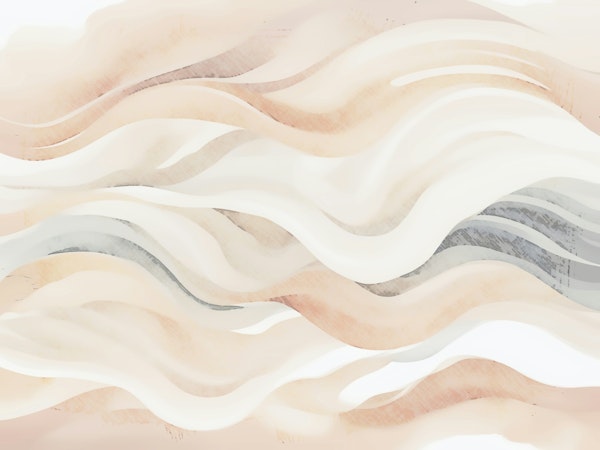 Peach Beige Organic Wave Art