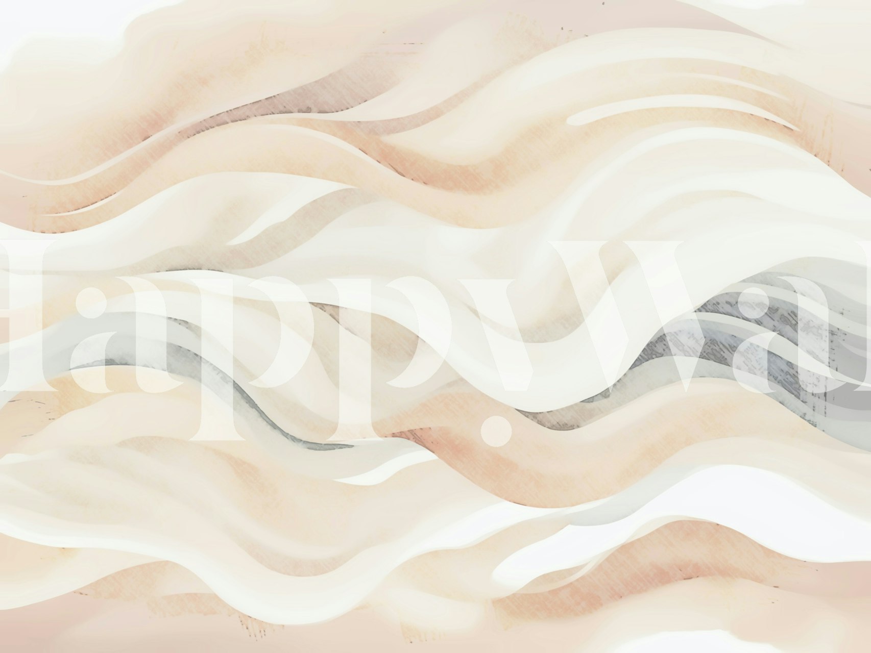 Peach, beige, and gray organic wave pattern wallpaper