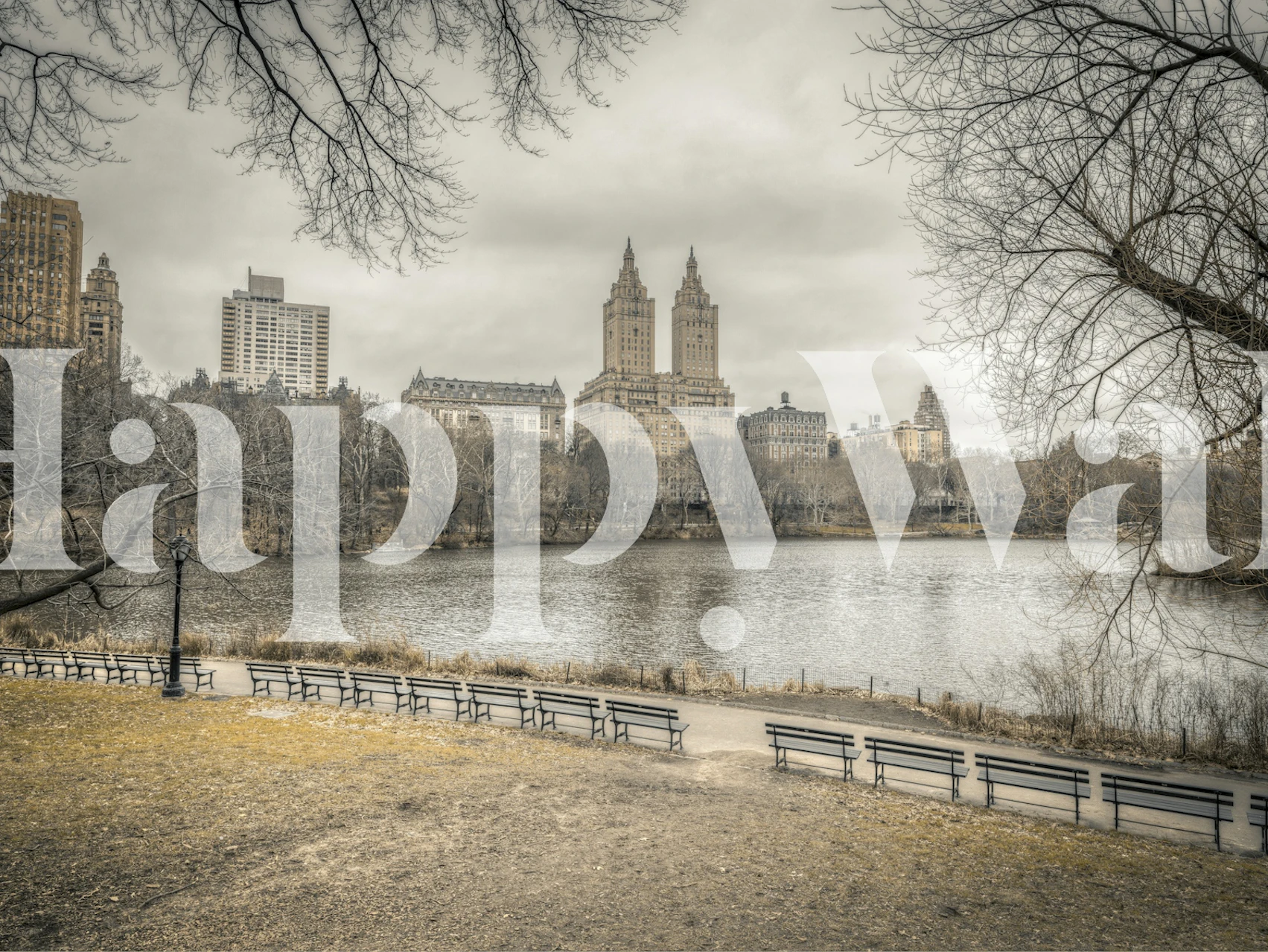 Papier peint Metropolitan Serenity présenté dans une pièce