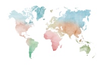 Pastels watercolor world map wallpaper