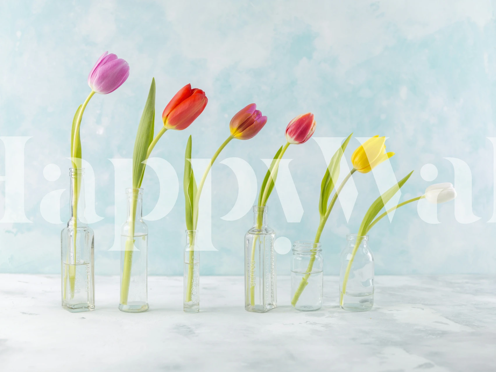 Tapet, der viser Glass Encased Tulips
