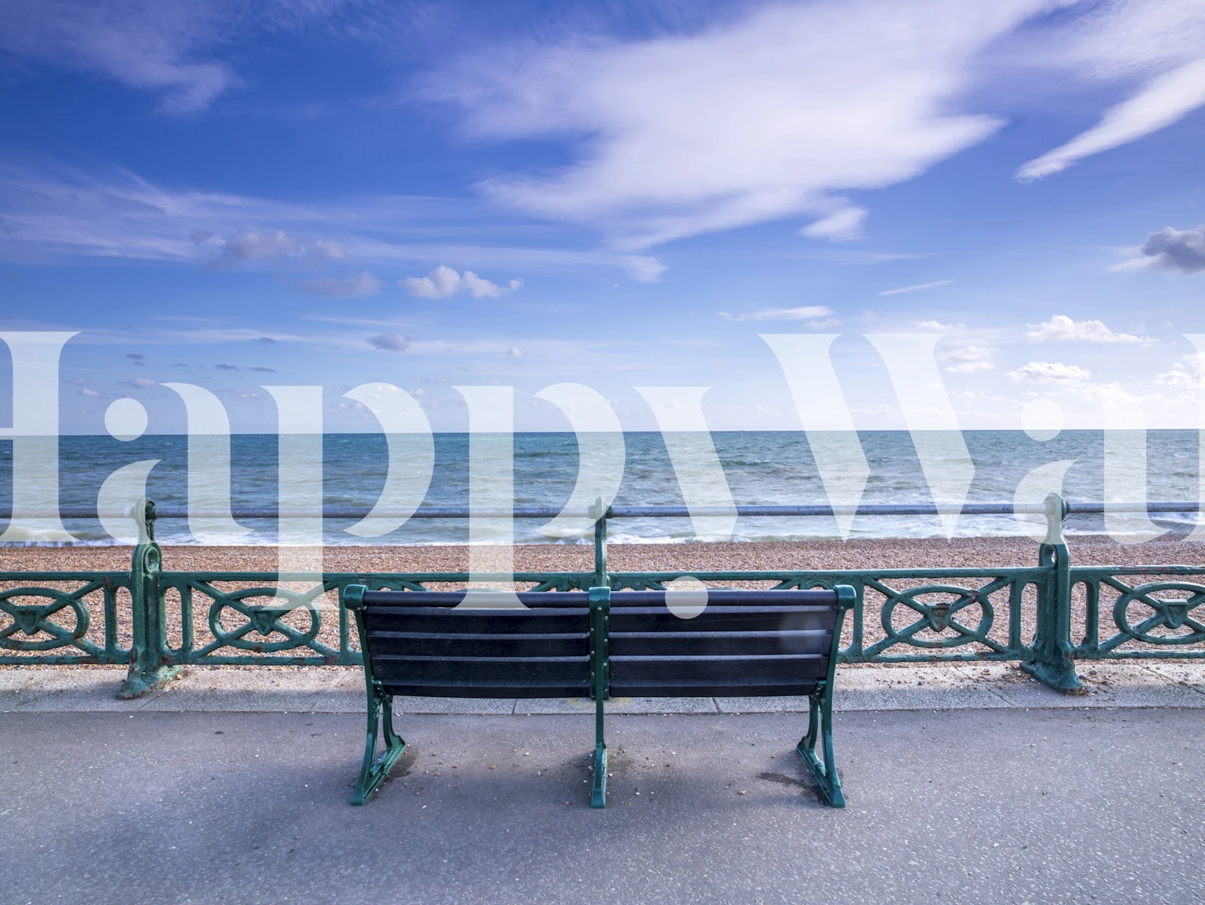 Carta da parati che presenta un Bench at promenade