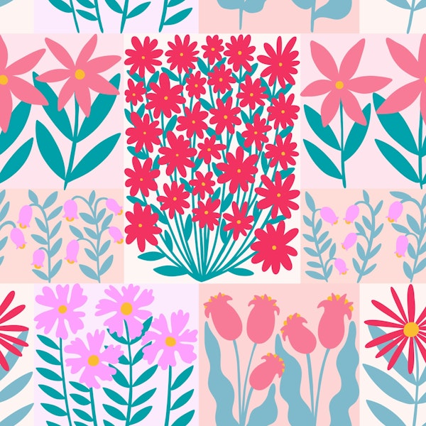 Bright graphic flowers
