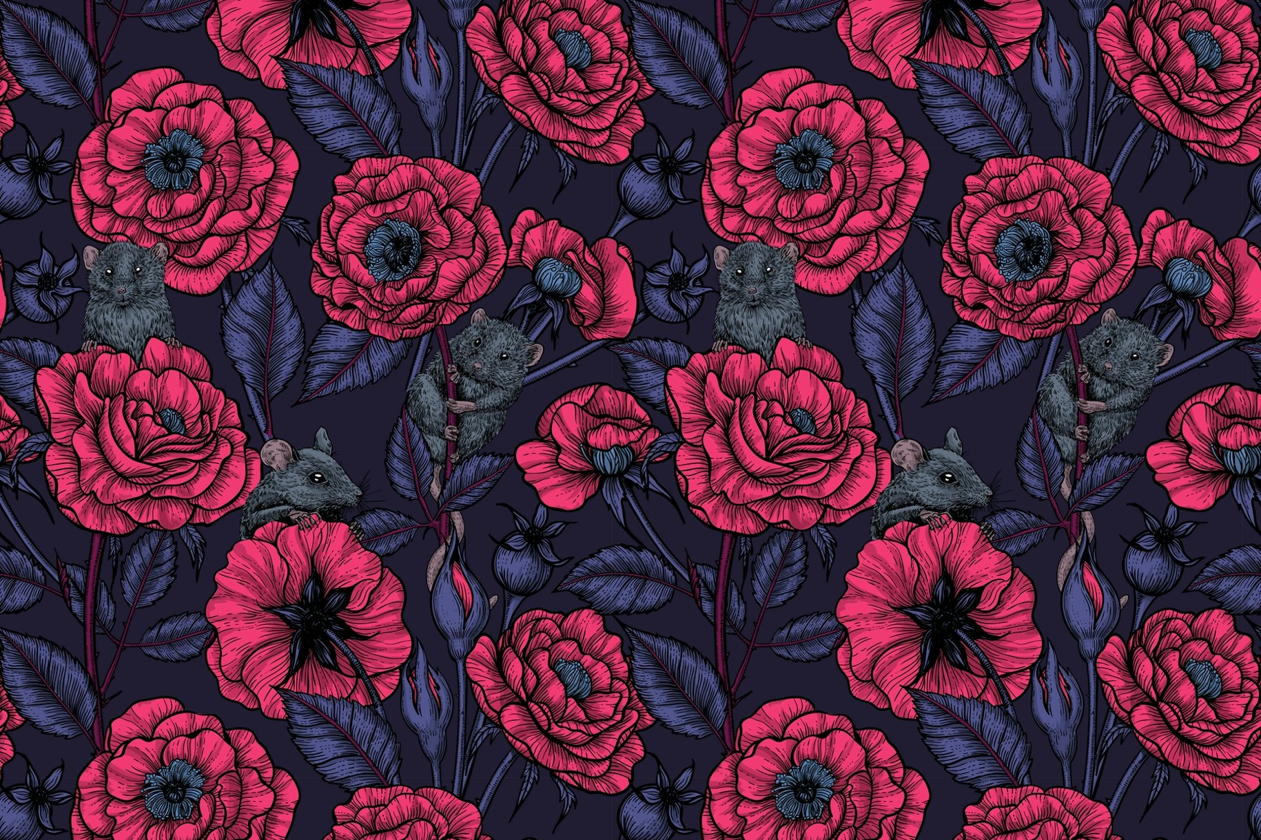 Buy The Mice Party Wallpaper Online at Happywall