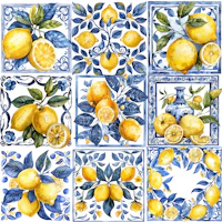 Majolica lemon in Caltagirone tapete