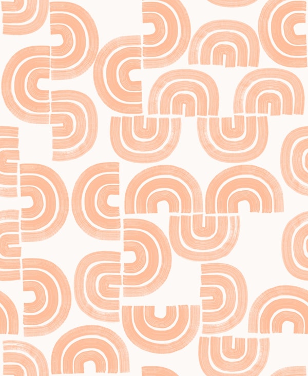 Bold Brush Stroke Arches in Peach Fuzz