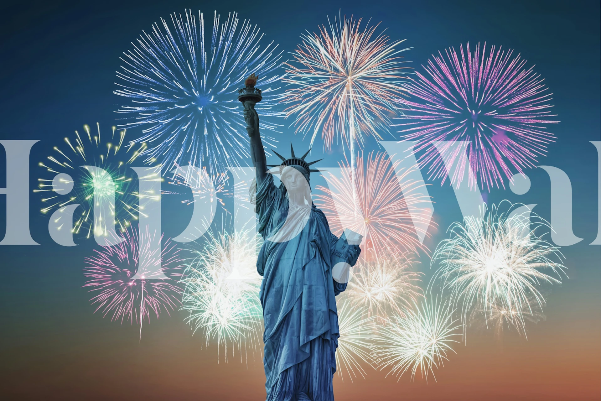 Liberty Fireworks wallpaper in a room