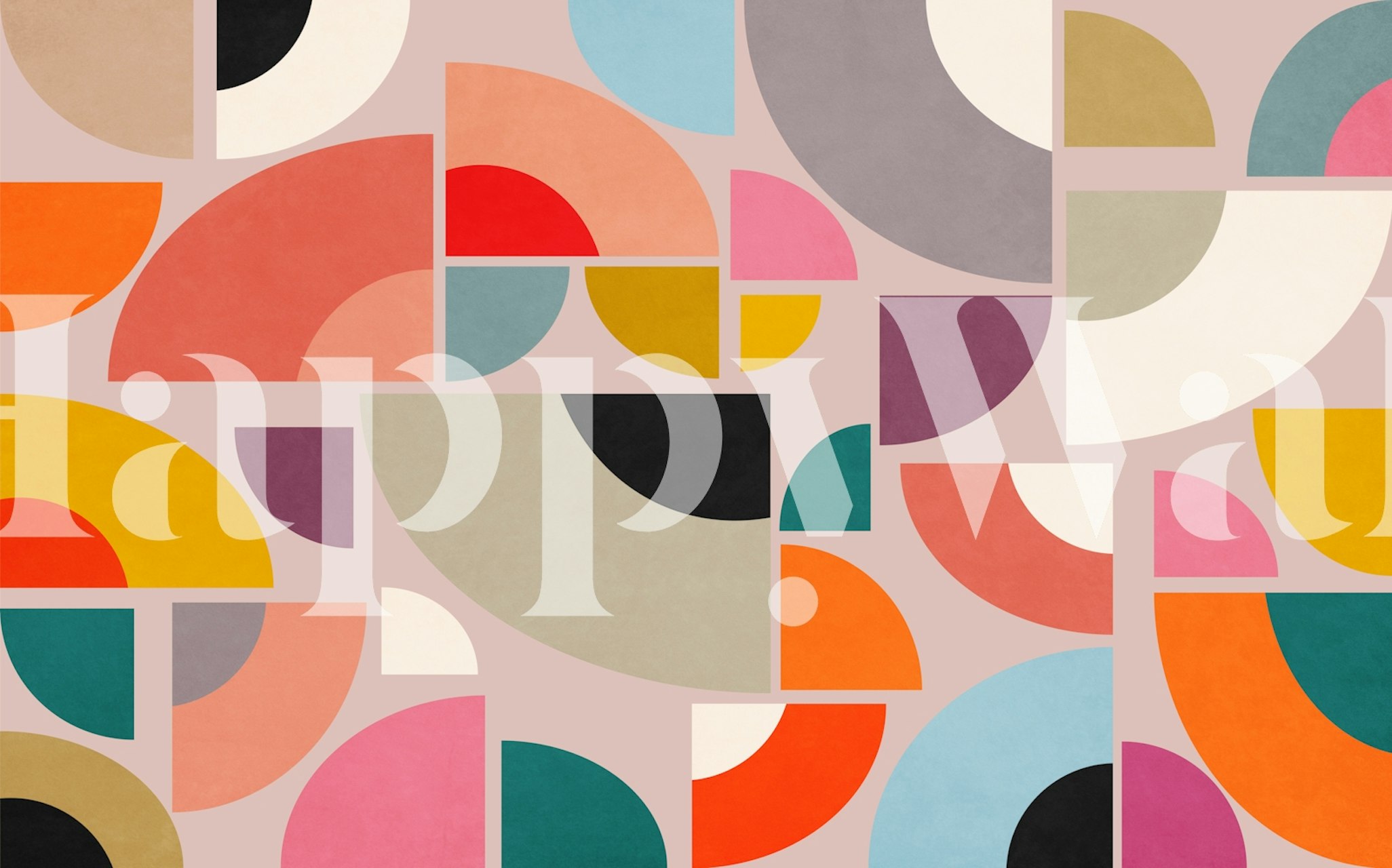 Colorful Semi Circles 17 wallpaper in a room