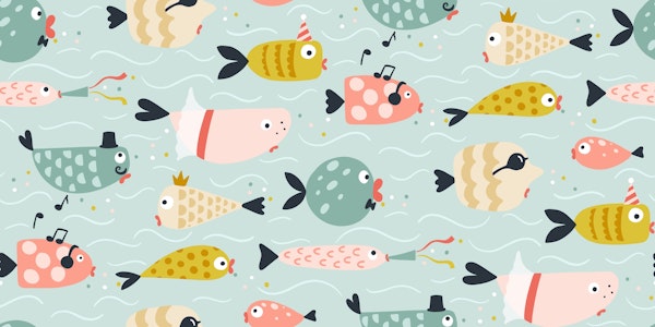cute and funny fish party