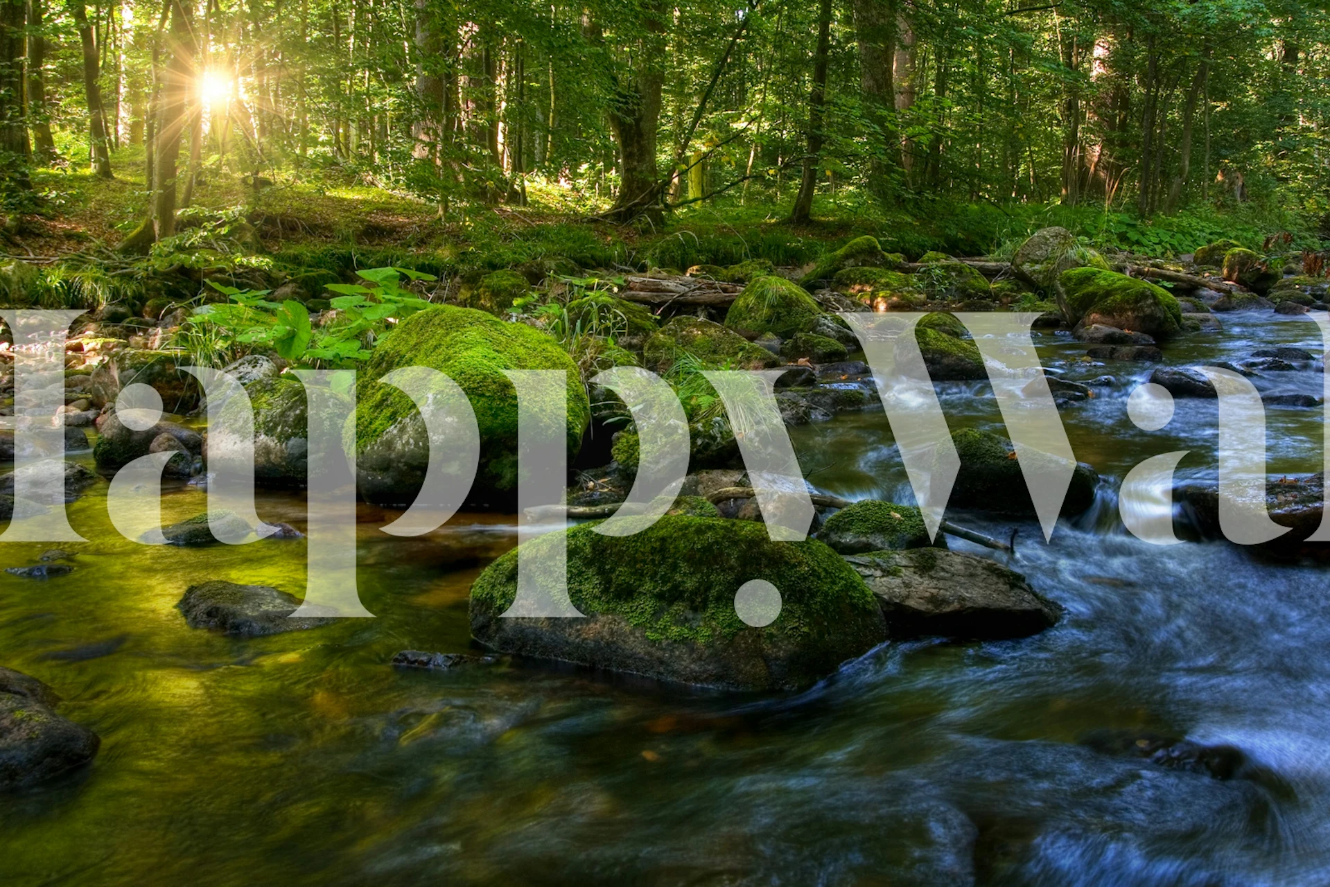 carta da parati Spring Ethereal Torrent in una stanza