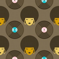 Disco Queen brown carta da parati