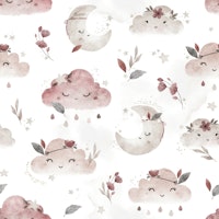 Boho Clouds - rose papiers peint