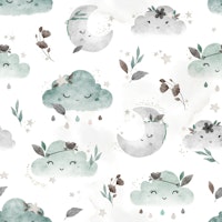 Boho Clouds - mint papiers peint