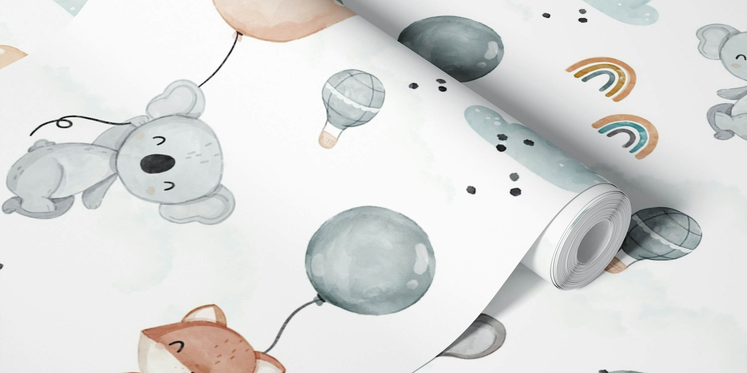 Fantastisk tapet med dyr og Ballon Friends