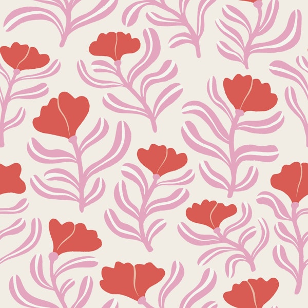 Flowy Flowers Pink and Red