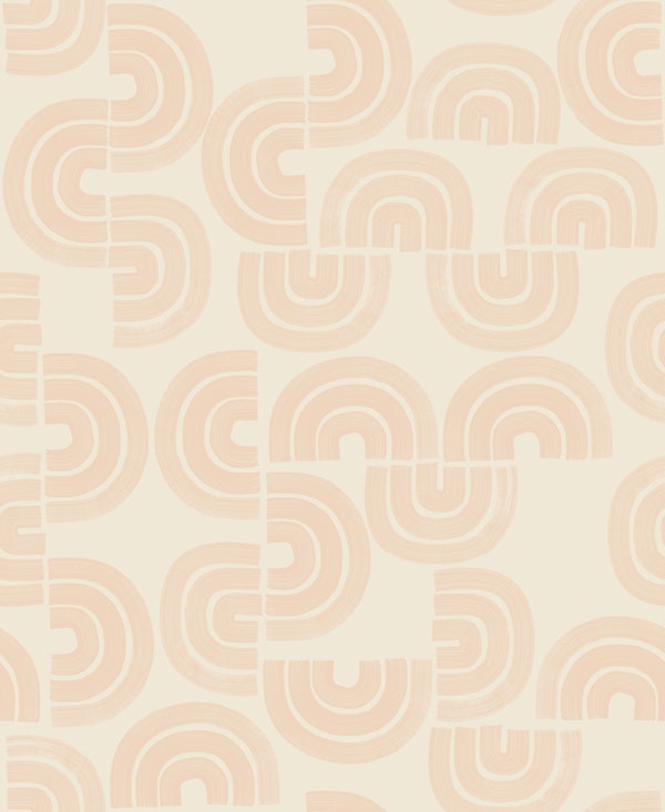 Boho Arches in Soft Peach on Cream