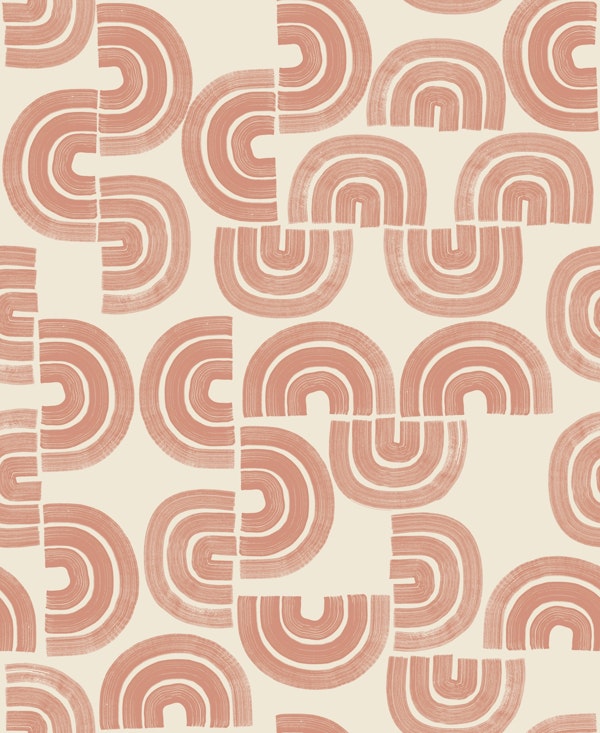 Pink Clay Textured Arches on Cream