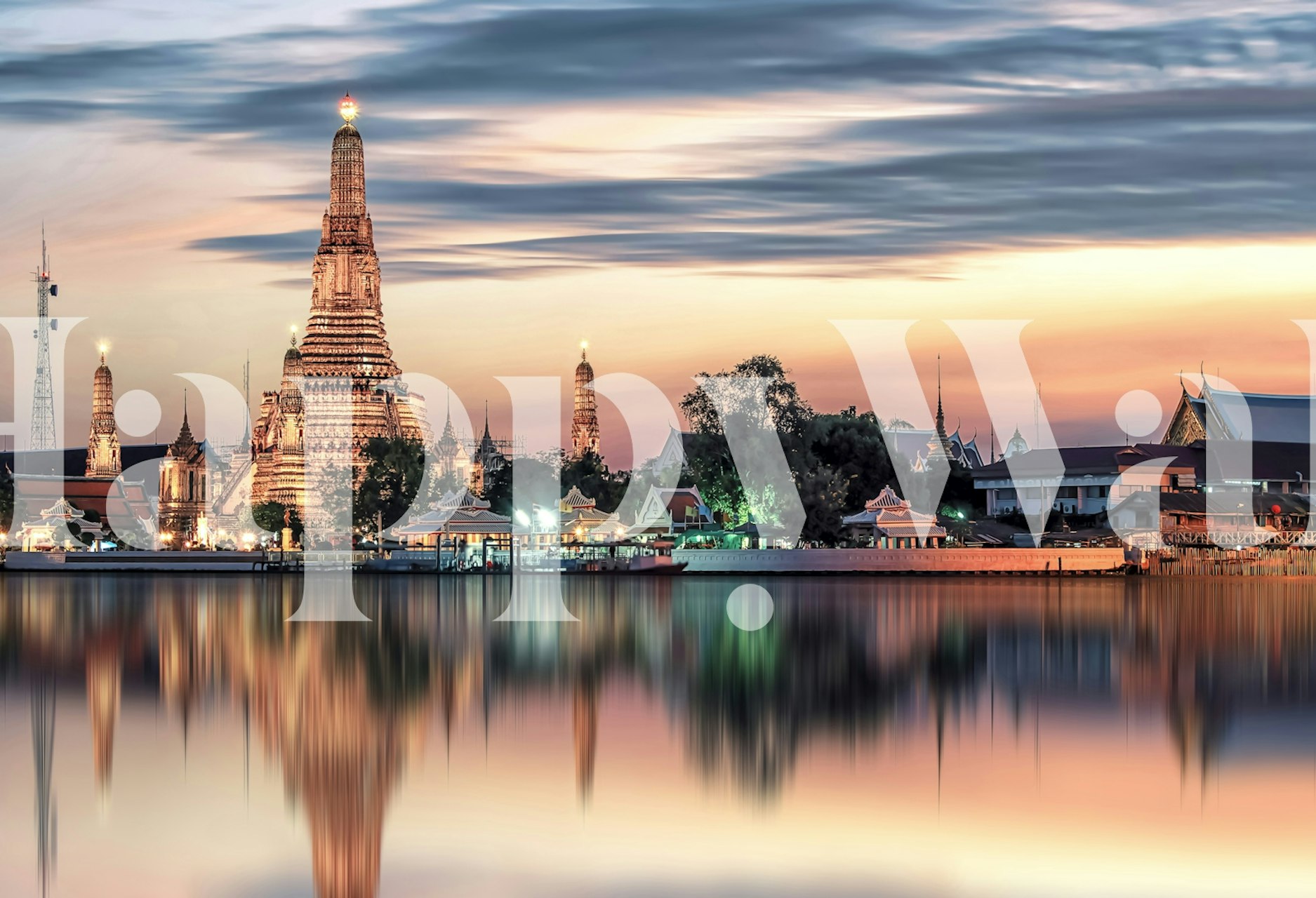 Wat Arun Tempel bei Sonnenuntergang Fototapete