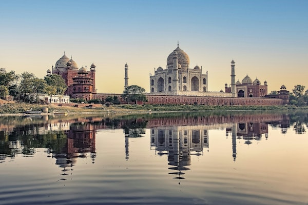 Taj Mahal Mausoleum in the evening