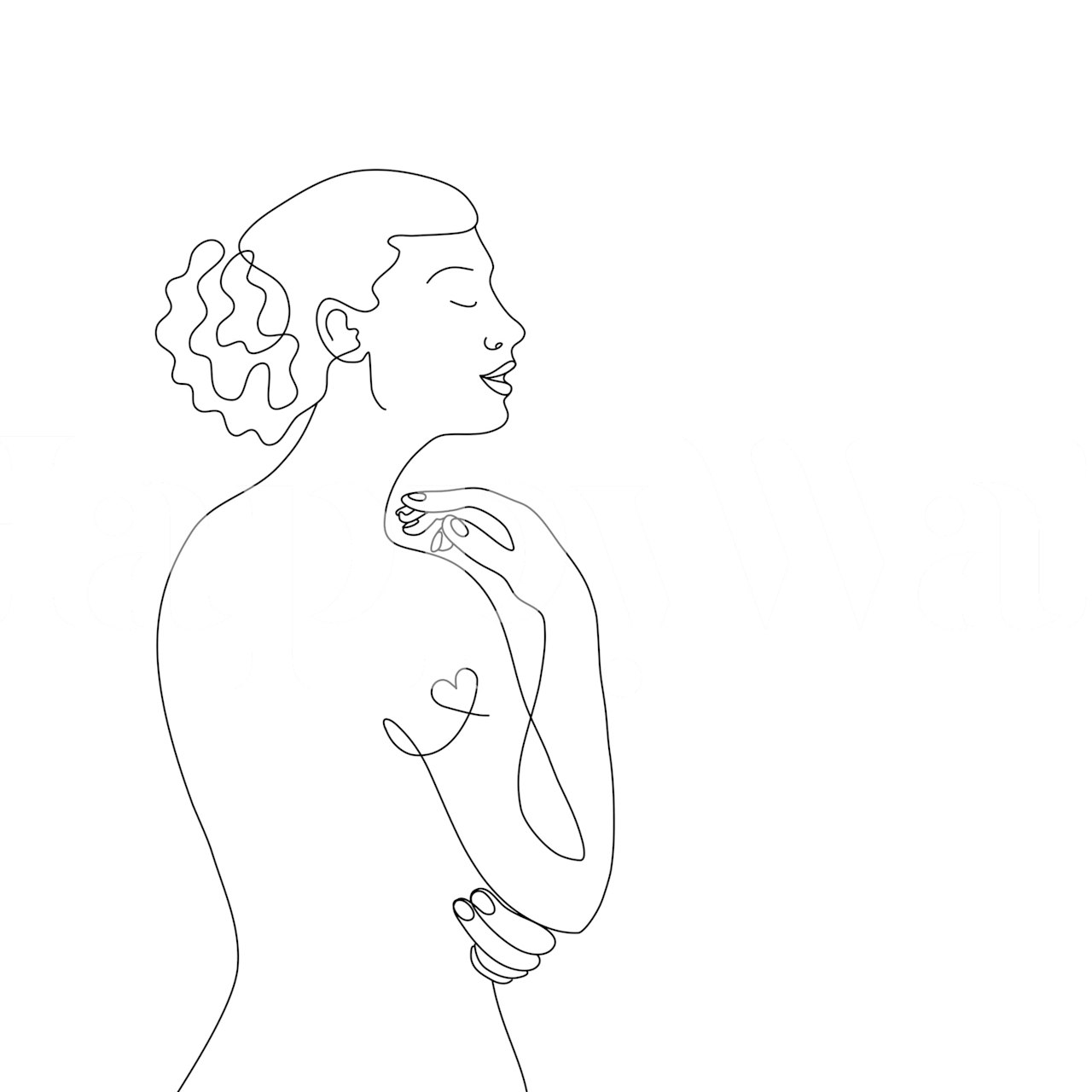 Portret kobiecy z Girl with a Heart Tattoo