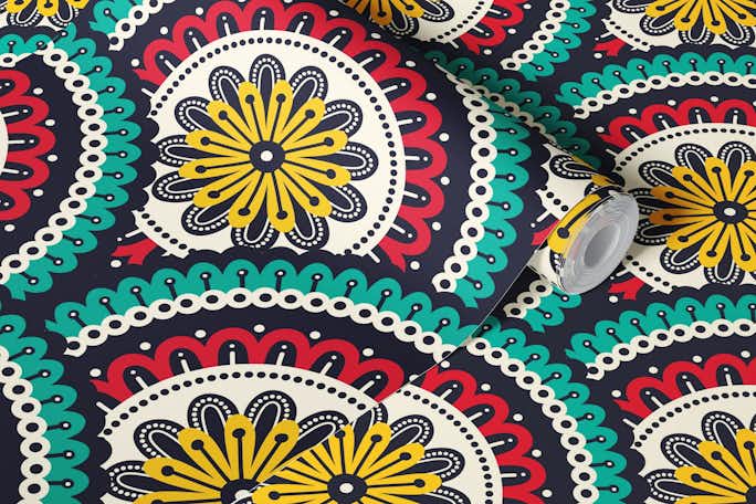 Colorful mandalas pattern / 3067 Awallpaper roll