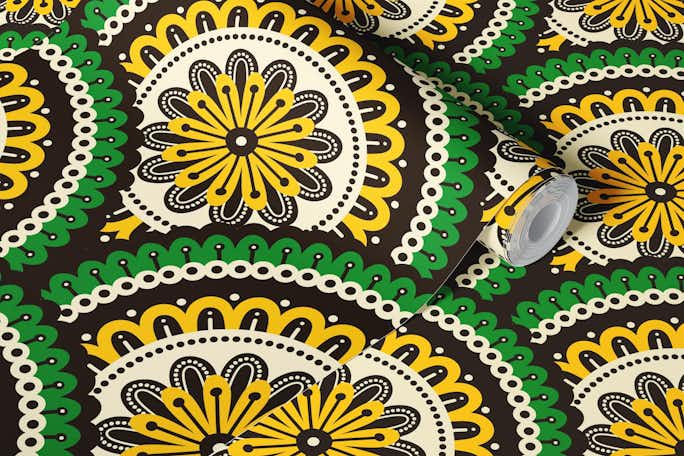 Colorful mandalas pattern / 3067 Bwallpaper roll