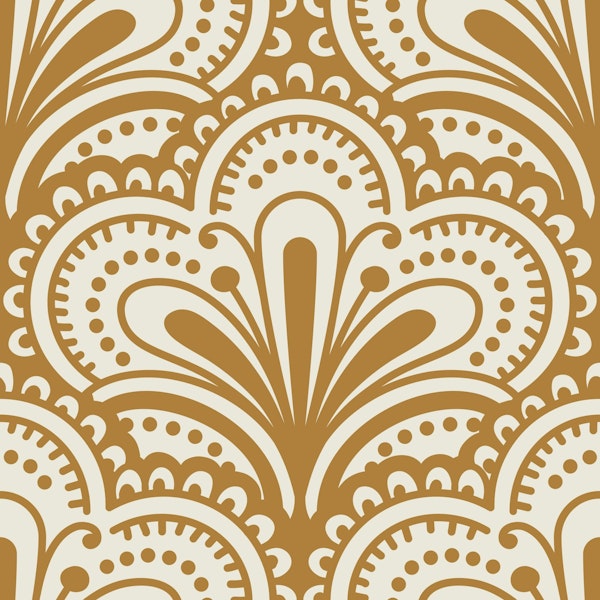 Ornamental scallops pattern, brown / 3069A