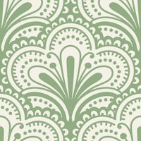 Ornamental scallops pattern, sage / 3069B papel pintado