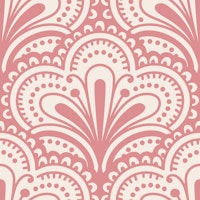 Ornamental scallops pattern, pink / 3069C papel pintado