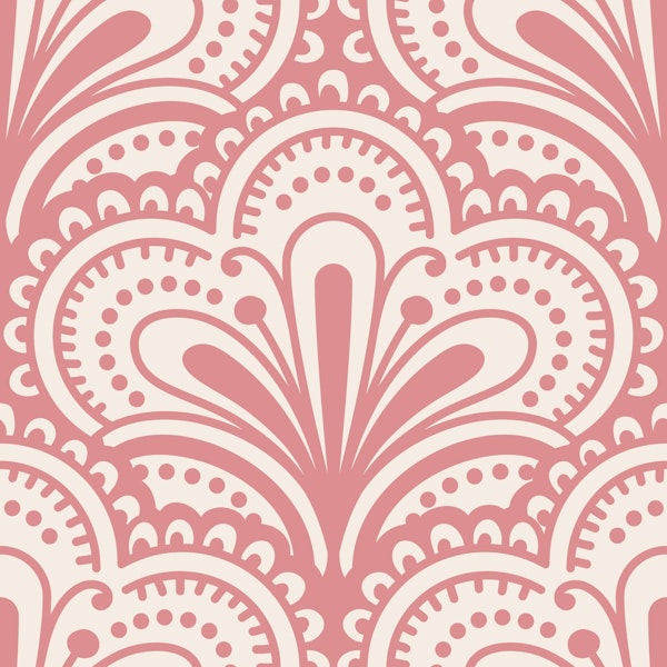 Ornamental scallops pattern, pink / 3069C