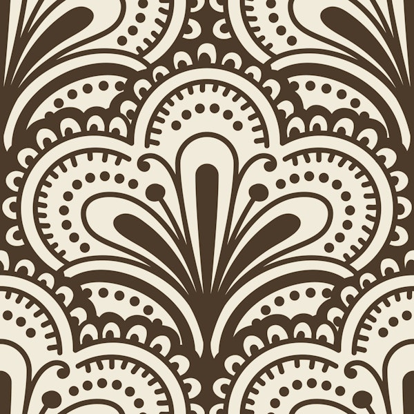 Ornamental scallops pattern, black / 3069D