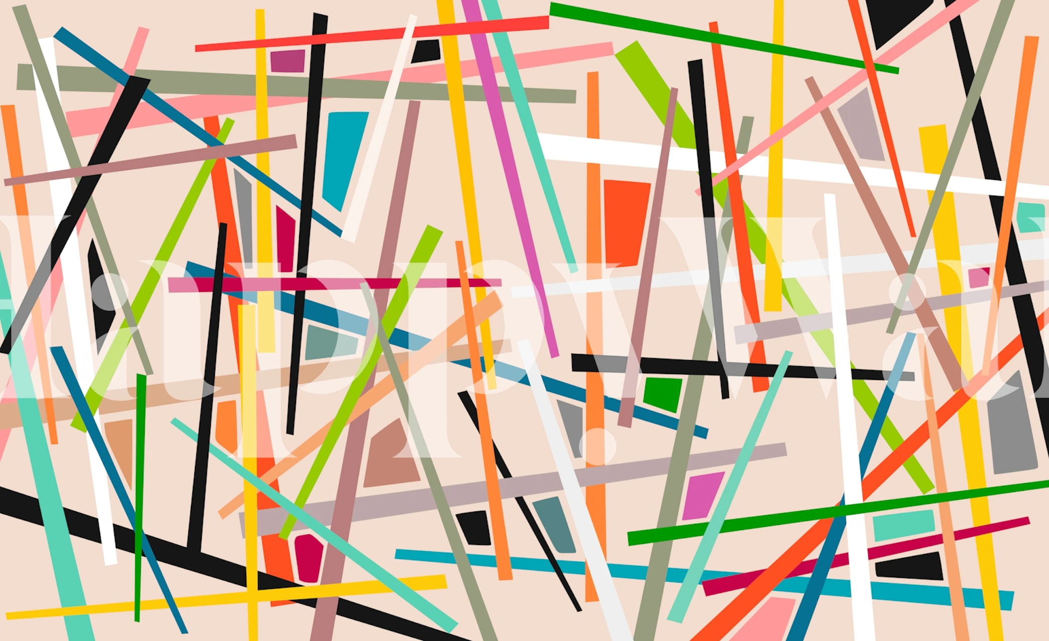 Intertwined 5 papier peint coloré dans une pièce