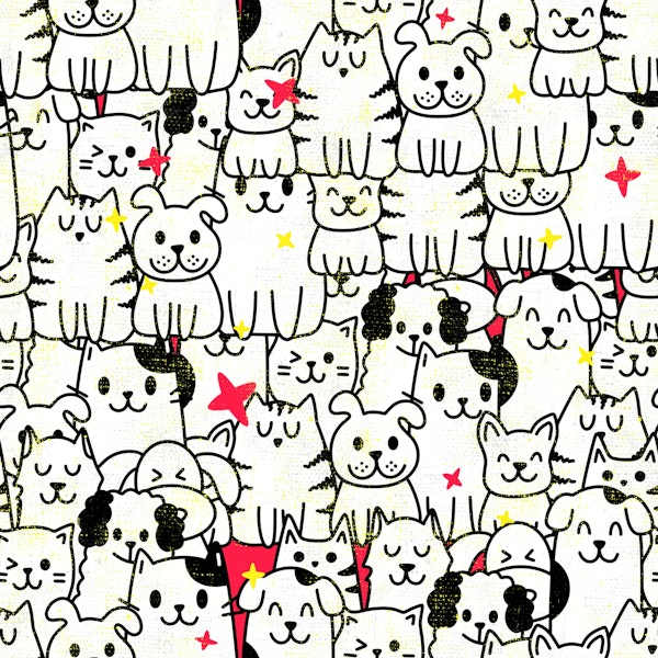 Pet dog cat groomer vet associated comic cute