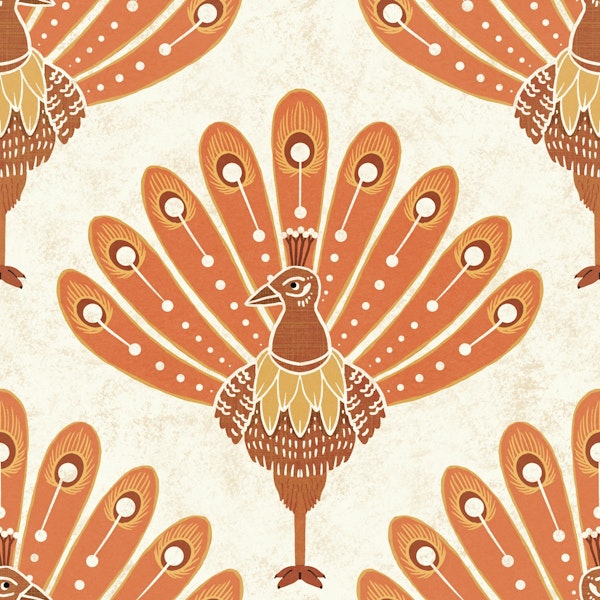 Peacock in Autumn feathers