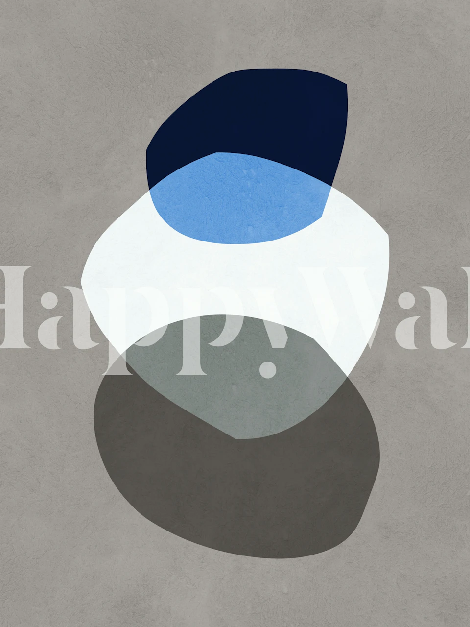 Abstract shapes in blue, gray, and white on a textured background wallpaper