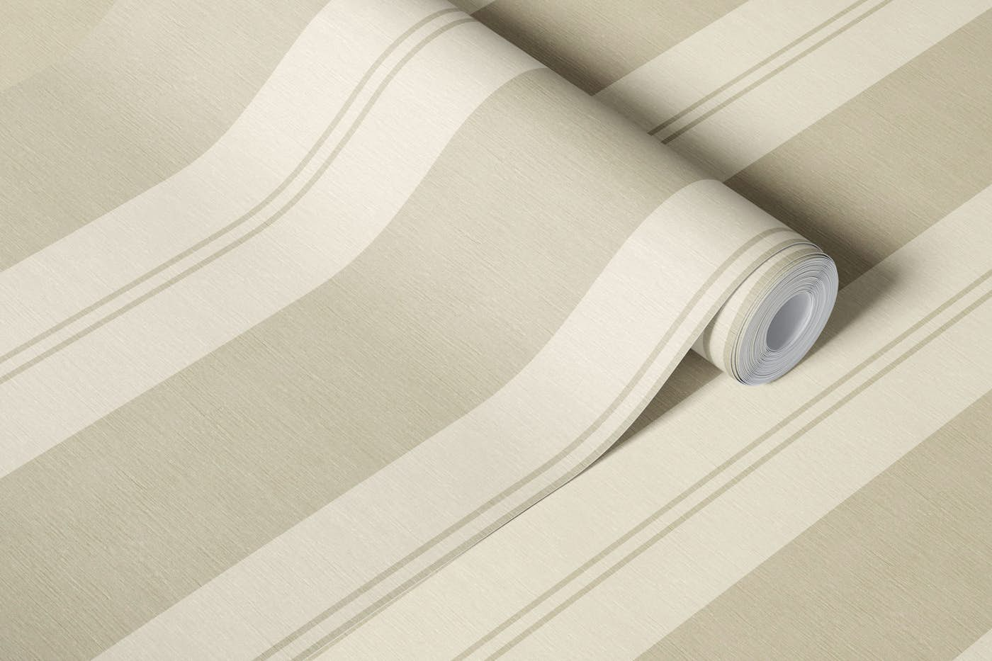 Elegant beige vertical stripes wallpaper roll