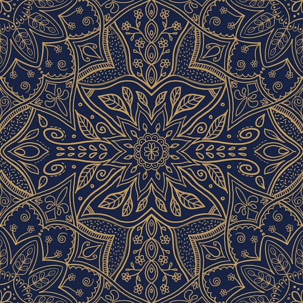 Lineart hand drawn bronze Mandala