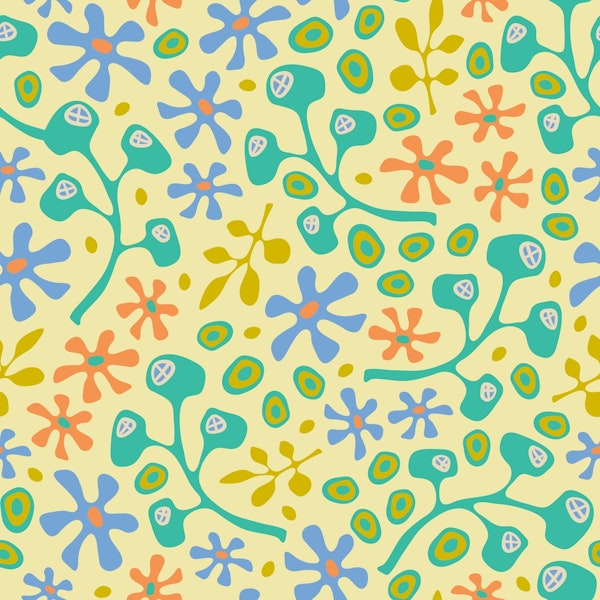 BOOGIE Retro Fun Tossed Floral Flowers