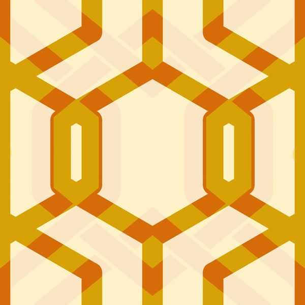 Overlapping midcentury hexagons