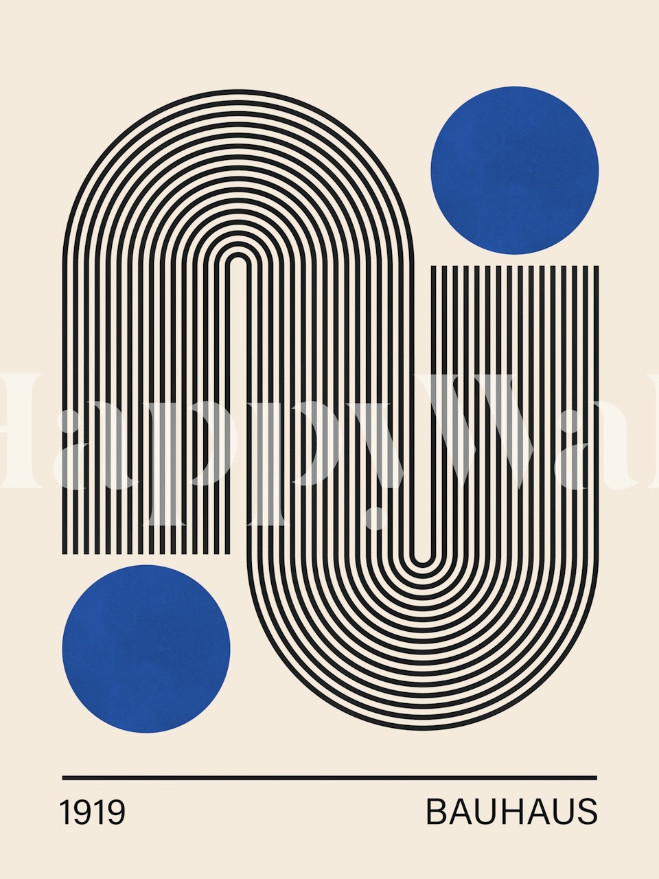 Bauhaus poster 3 papel de parede em um quarto