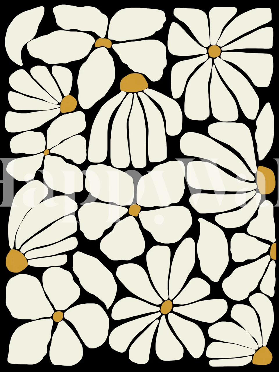 Wild Bloom neutrals floral wallpaper in a room