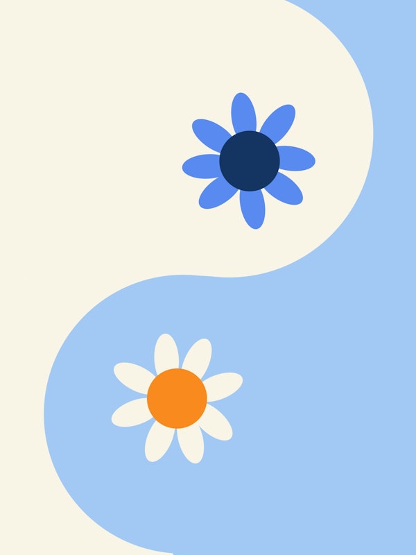 Yin Yang floral - oceanic