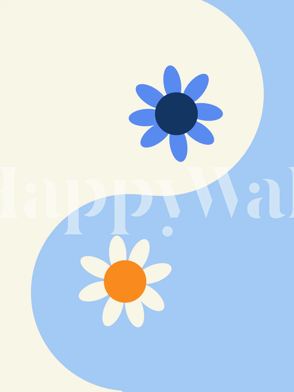 Yin Yang floral tapeta v pokoji