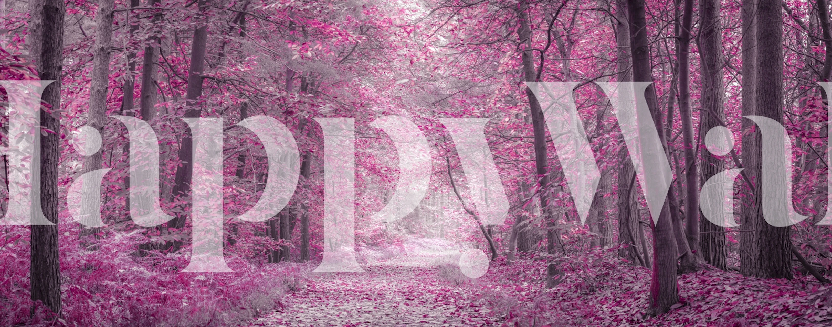 Papier peint Pink Forest Pathway dans une pièce